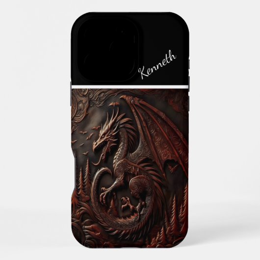 Gesneden Dragon Mountaintop iPhone Hoesje (Achterkant)