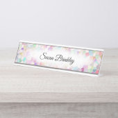 gesneden glas persoonlijk bureau naambordje (Voorkant)