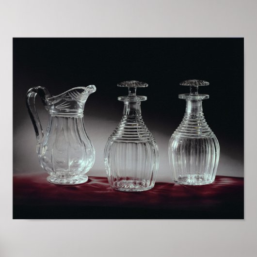 gesneden glazen decanters en jug, c.1840 poster (Voorkant)