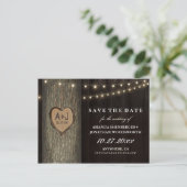 Gesneden Grootvader Eikenboom Save The Date Cards Aankondigingskaart (Staand voorkant)