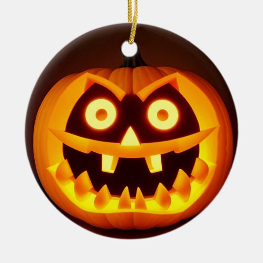 Gesneden Halloween pompoen Keramisch Ornament (Voorkant)