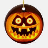 Gesneden Halloween pompoen Keramisch Ornament (Achterkant)