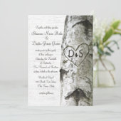 Gesneden Hart Berk Boom Bruiloft Kaart (Staand voorkant)