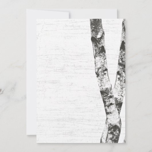 Gesneden Hart Berk Boom Bruiloft Kaart (Achterkant)