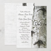 Gesneden Hart Berk Boom Bruiloft Kaart (Voorkant / Achterkant)