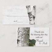 Gesneden Hart Berk Tree Zittende Kaarten Plaatskaartje (Voorkant / Achterkant)