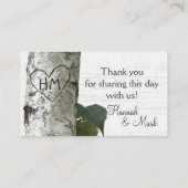 Gesneden Hart Berk Tree Zittende Kaarten Plaatskaartje (Achterkant)