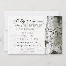 Gesneden Hart Berkenboom Vrijgezellenfeest Kaart