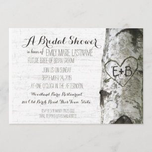 Gesneden Hart Berkenboom Vrijgezellenfeest Kaart