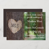 Gesneden Hart Boom Bruiloft Bewaar de datum Save The Date (Voorkant / Achterkant)
