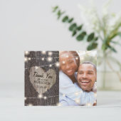 Gesneden Hart Boom Bruiloft Dank u Briefkaart (Staand voorkant)