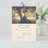 Gesneden Hart Boom bruiloft RSVP Kaarten Kaartje (Staand voorkant)