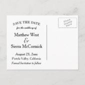 Gesneden Hart Boom Initialen Save The Date Wedding Aankondigingskaart (Achterkant)