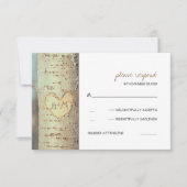 gesneden hart boom rustieke RSVP kaarten (Voorkant)