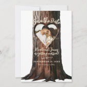 Gesneden Hart Boom Stomp Rustieke Foto Save the Da Kaart (Voorkant)