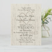 Gesneden Hart Hout Look Wedding Kaart (Staand voorkant)