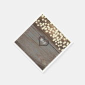 Gesneden Hart in Hout Land Rustiek & Lichten Servet (Hoek)