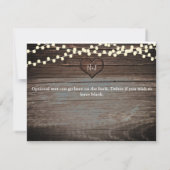 Gesneden Hart in Hout & Slingerlichtjes Bewaar de Save The Date (Achterkant)