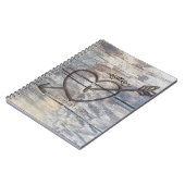 Gesneden Hart in Hout Tortelduifjes Rustiek Notitieboek (Linkerzijde)