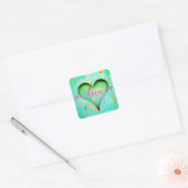 Gesneden Hart Liefde Vierkante Sticker (Envelop)