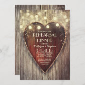 Gesneden Hart String Lichten Houten Repetitie Dine Kaart (Voorkant / Achterkant)