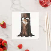 Gesneden Hartboom Stomp Rustieke Minimale Bruiloft Servet (Insitu)