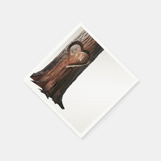 Gesneden Hartboom Stomp Rustieke Minimale Bruiloft Servet