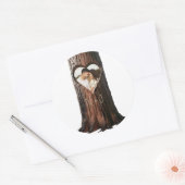 Gesneden Hartboom Stump Rustieke Foto Bruiloft Ronde Sticker (Envelop)