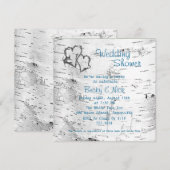 Gesneden Harten Berkenbast Trouwdouche Kaart (Voorkant / Achterkant)