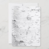 Gesneden Harten Witte Berkenboom Huwelijk Kaart (Achterkant)