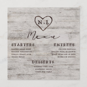 Gesneden Hartjes Rustic Berkenhouten Vierkante Eet Menu