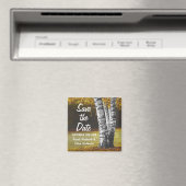 Gesneden Herfst Berkenboom Bruiloft Save the Date Magneet (Insitu (Vaatwasser))