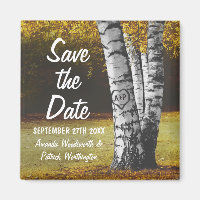 Gesneden Herfst Berkenboom Bruiloft Save the Date