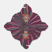 Gesneden-hout-look suikerschedel w / Floral Crown Bedankdoosjes (Uitgevouwen)