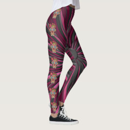Gesneden-hout-look suikerschedel w / Floral Crown Leggings