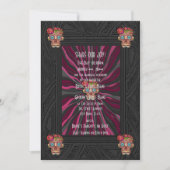 Gesneden-hout-look suikerschedel w / Floral Crowns Kaart (Voorkant)