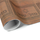 Gesneden Hout Mazel Tov Cadeaupapier (Rol Hoek)