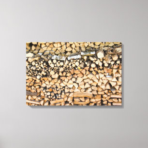 Gesneden hout op een pluisdoek canvas afdruk