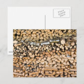Gesneden hout op een stapel briefkaart (Voorkant / Achterkant)
