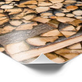 Gesneden hout op een stapel foto afdruk (Hoek)