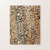 Gesneden hout op een stapel puzzel legpuzzel (Verticaal)