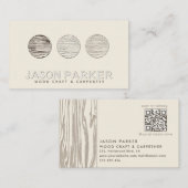 Gesneden hout professionele timmerman Qr code Visitekaartje (Voorkant / Achterkant)