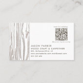 Gesneden hout professionele timmerman Qr code Visitekaartje (Achterkant)