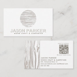 Gesneden hout professionele timmerman Qr code Visitekaartje