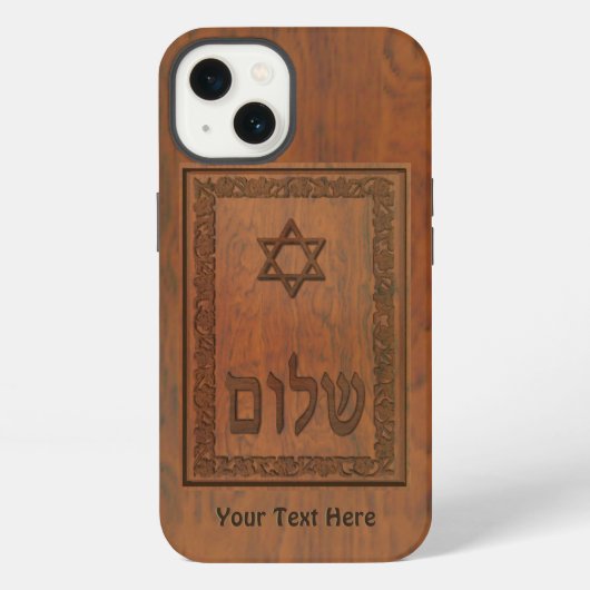 Gesneden hout Shalom iPhone Hoesje (Achterkant)
