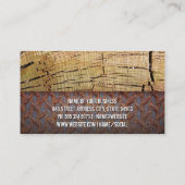 gesneden hout | stalen paneel visitekaartje (Achterkant)