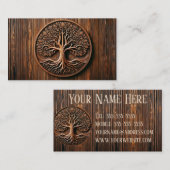 Gesneden houtboom Visitekaartje (Voorkant / Achterkant)