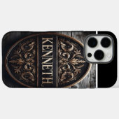 Gesneden houten bord met Kenneth Case-Mate iPhone Case (Achterkant (horizontaal))