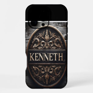 Gesneden Houten Bord Met Kenneth iPhone 16 Pro Max Hoesje