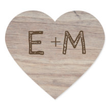 Gesneden Houten Hart Landelijke Initialen Trouwen